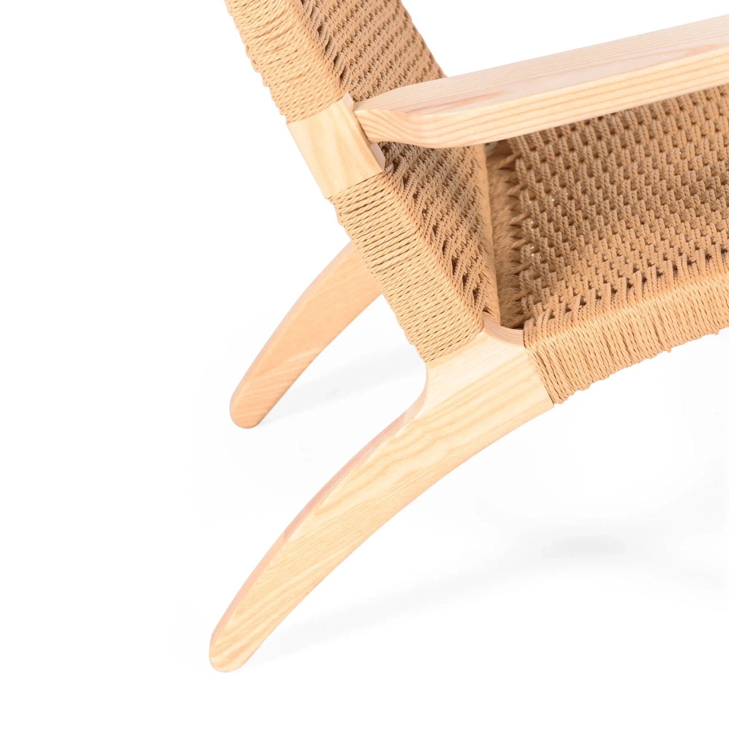 Fauteuil Catani CH25 | Design scandinave en frêne et corde naturelle