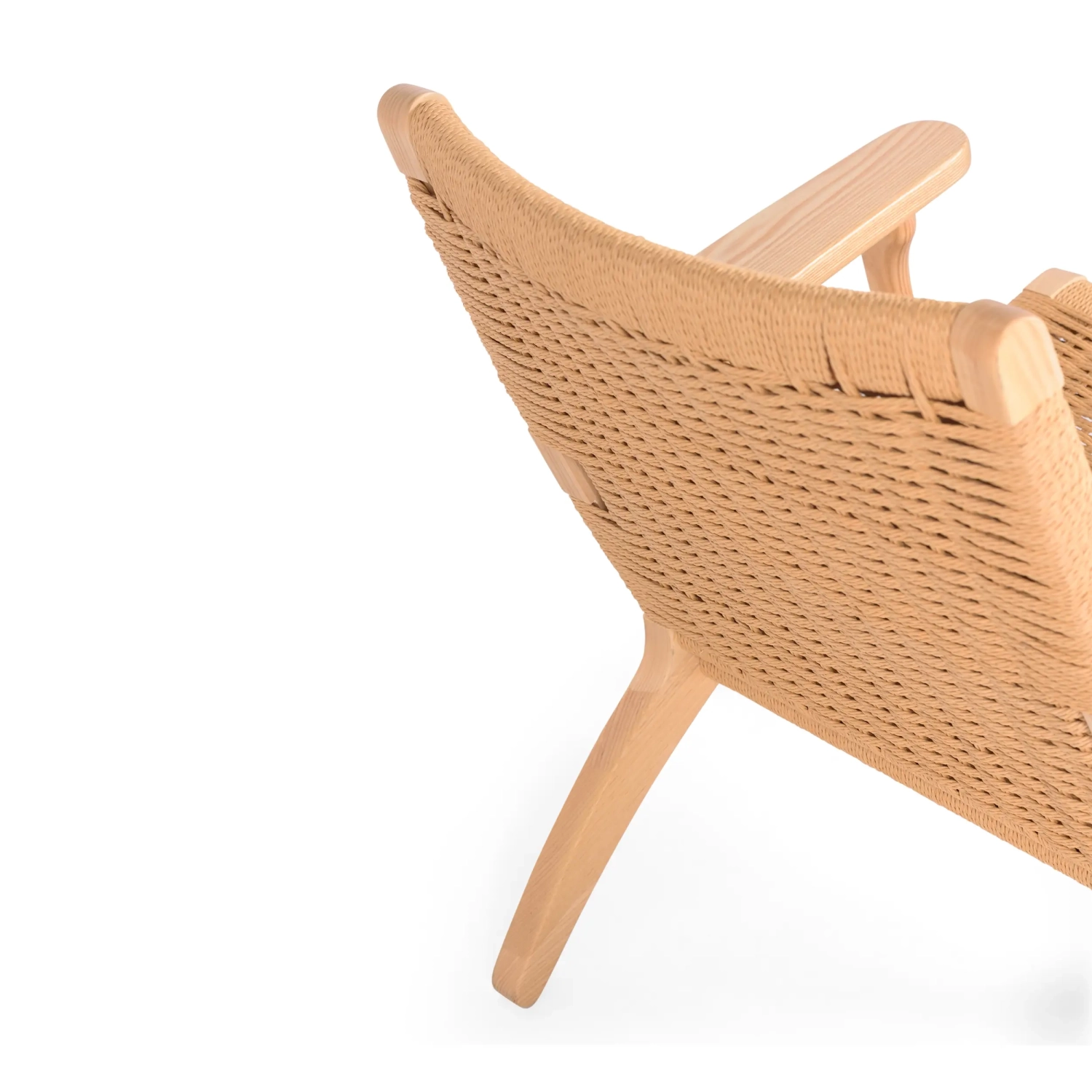 Fauteuil Catani CH25 | Design scandinave en frêne et corde naturelle