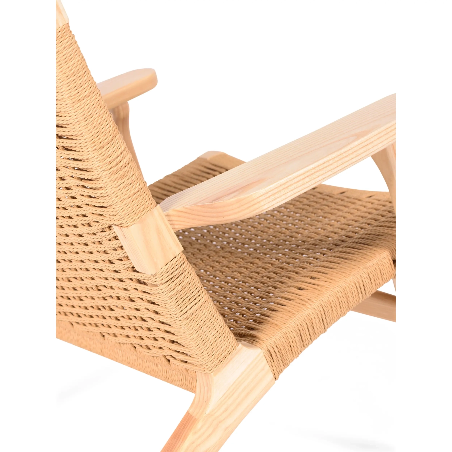 Fauteuil Catani CH25 | Design scandinave en frêne et corde naturelle