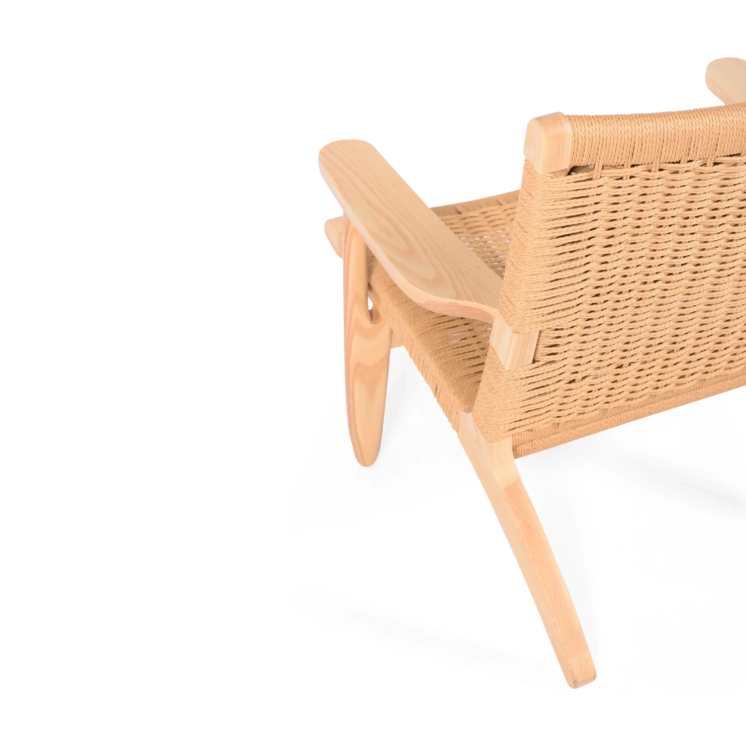 Fauteuil Catani CH25 | Design scandinave en frêne et corde naturelle