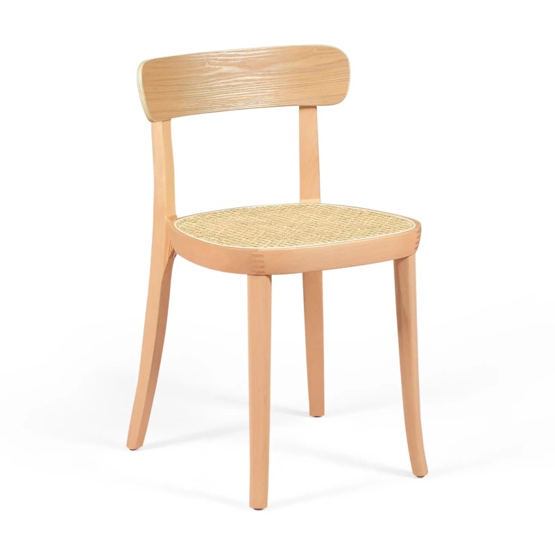 Tours chair in ash and rattan - Scandinavian and natural style - Mueble Design