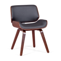 Židle Nordic v provedení ořech a černá koženka | Elegantní skandinávský design