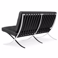 Fauteuil Barcelona chair  2 places Half leather - Meubles Concept