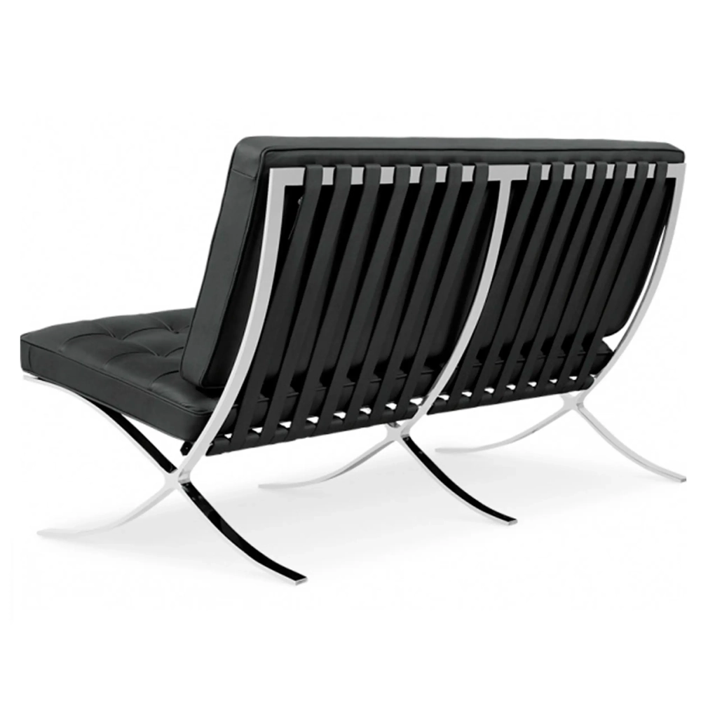 Fauteuil Barcelona chair 2 places Half leather - Meubles Concept