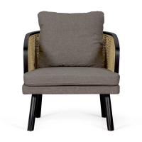 Sillón Leeds de Ratán Natural y Cojín de Algodón | Estilo Vintage Nórdico