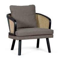 Leeds Natural rottinki nojatuoli puuvilla tyyny : Vintage Style Skandinaavinen