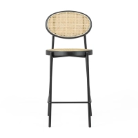 Tabouret Bar vintage Preston en rotin naturel 65 cm - Meubles Concept