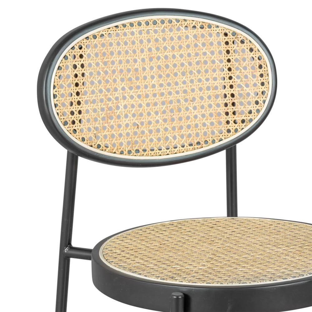 Tabouret Bar vintage Preston en rotin naturel 65 cm - Meubles Concept