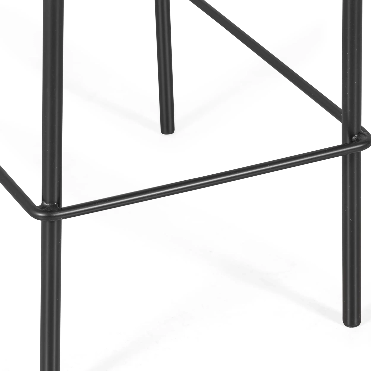 Stool Vintage Preston 75 cm | Natural Rattan and Black Structure