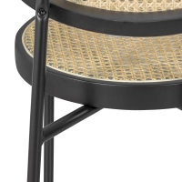Taburete Vintage Preston 75 cm | Ratán Natural y Estructura Negra