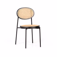 Pack 4 chaises Preston en rotin naturel | Design rétro et artisanal