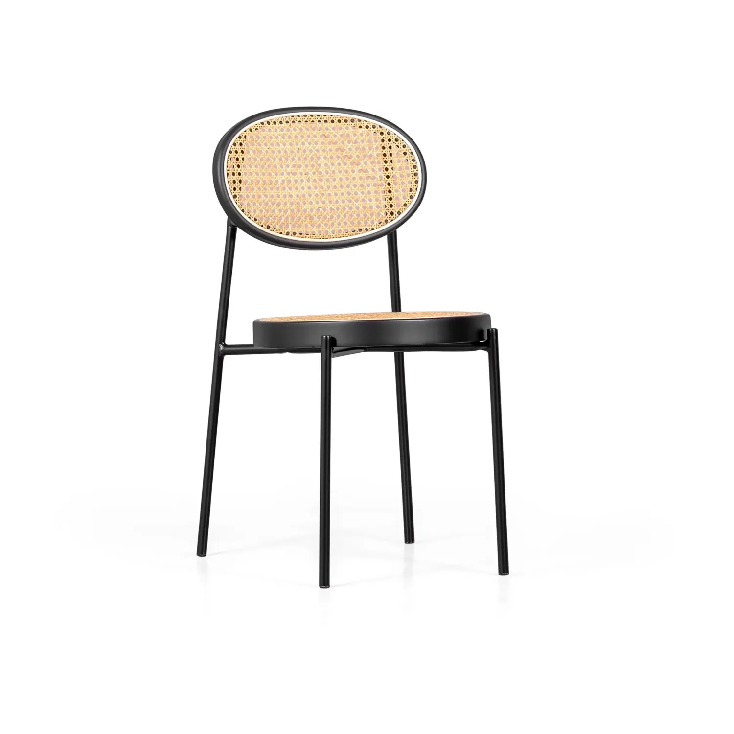 Pack 4 chaises Preston en rotin naturel | Design rétro et artisanal