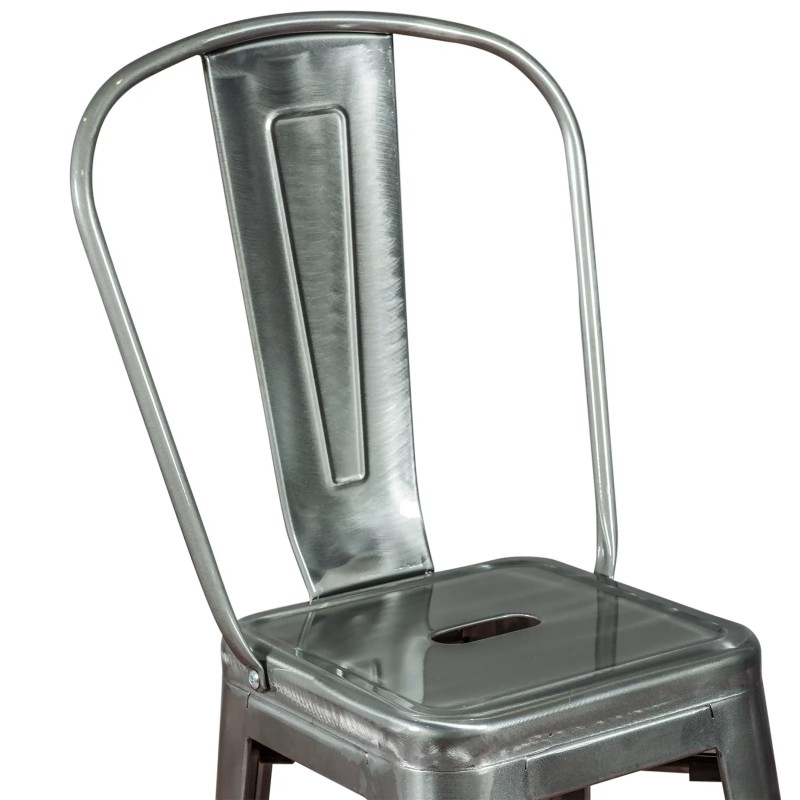 Barstoel Metalic met rugleuning - Industriële stoelen en krukken