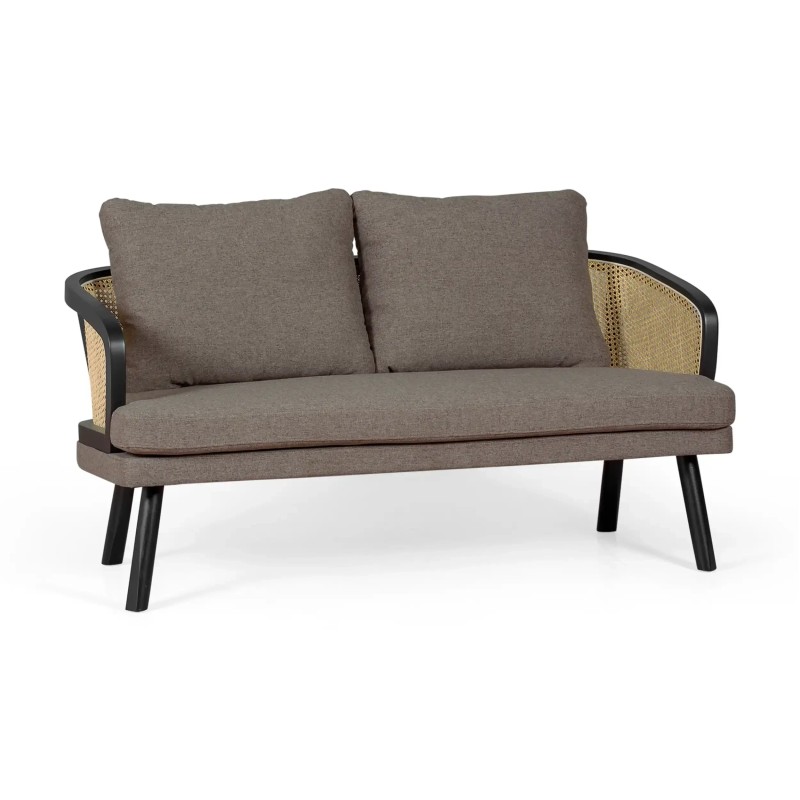 Loveseat 2-Seater Sofa Leeds in Natural Rattan - Vintage Style Scandinavian