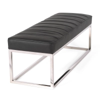 Praga designbänk i kromad stålplåt och konstläder | Modern stil