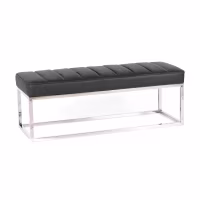 Praga designbänk i kromad stålplåt och konstläder | Modern stil