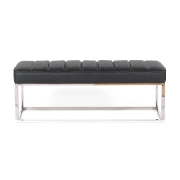 Praga Design Bank van Verchroomd Staal en Kunstleer | Moderne Stijl