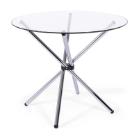 Mesa Redonda de Cristal 80 cm | Diseño Moderno para Cocina y Comedor