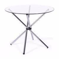 Table ronde en verre 80 cm | Design moderne pour cuisine et salle à manger