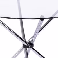 Table ronde en verre 80 cm | Design moderne pour cuisine et salle à manger