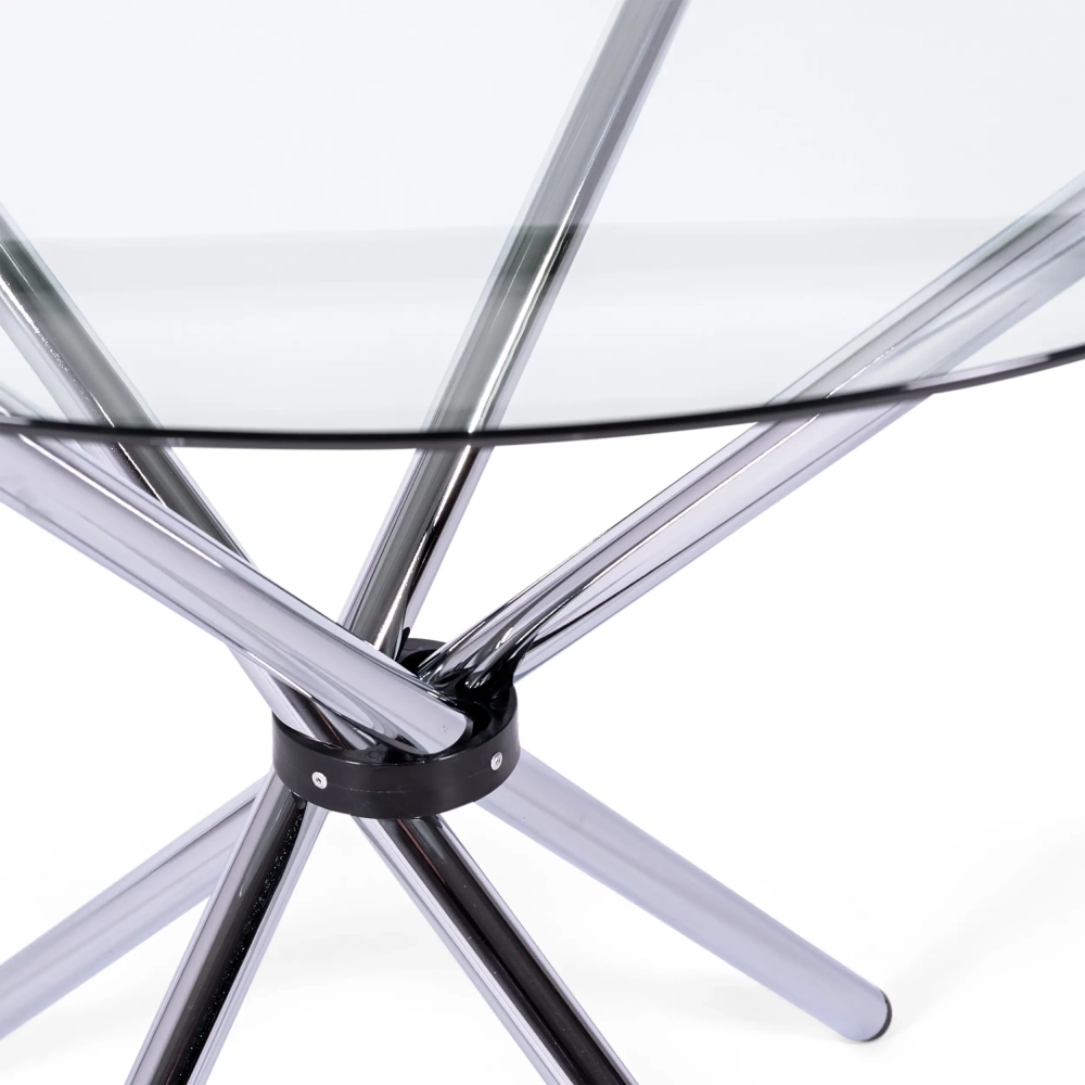 Table ronde en verre 80 cm | Design moderne pour cuisine et salle à manger
