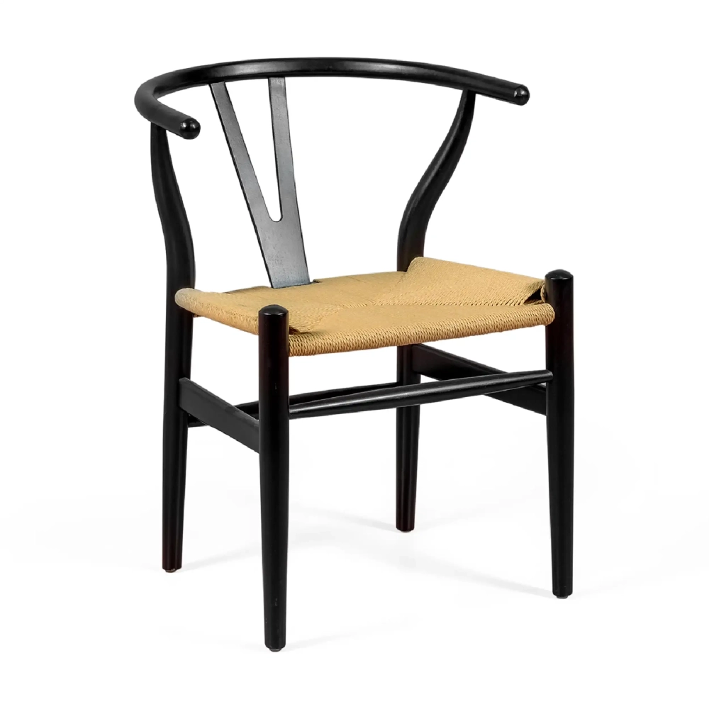 Réplique de la chaise Wishbone CH24 en bois coloré
