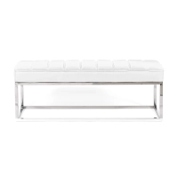 Praga designbänk i kromad stålplåt och konstläder | Modern stil