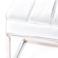 Praga Design Bench in Chrome-plated Steel and Leatherette | Modern Style