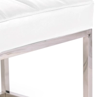 Praga designbänk i kromad stålplåt och konstläder | Modern stil