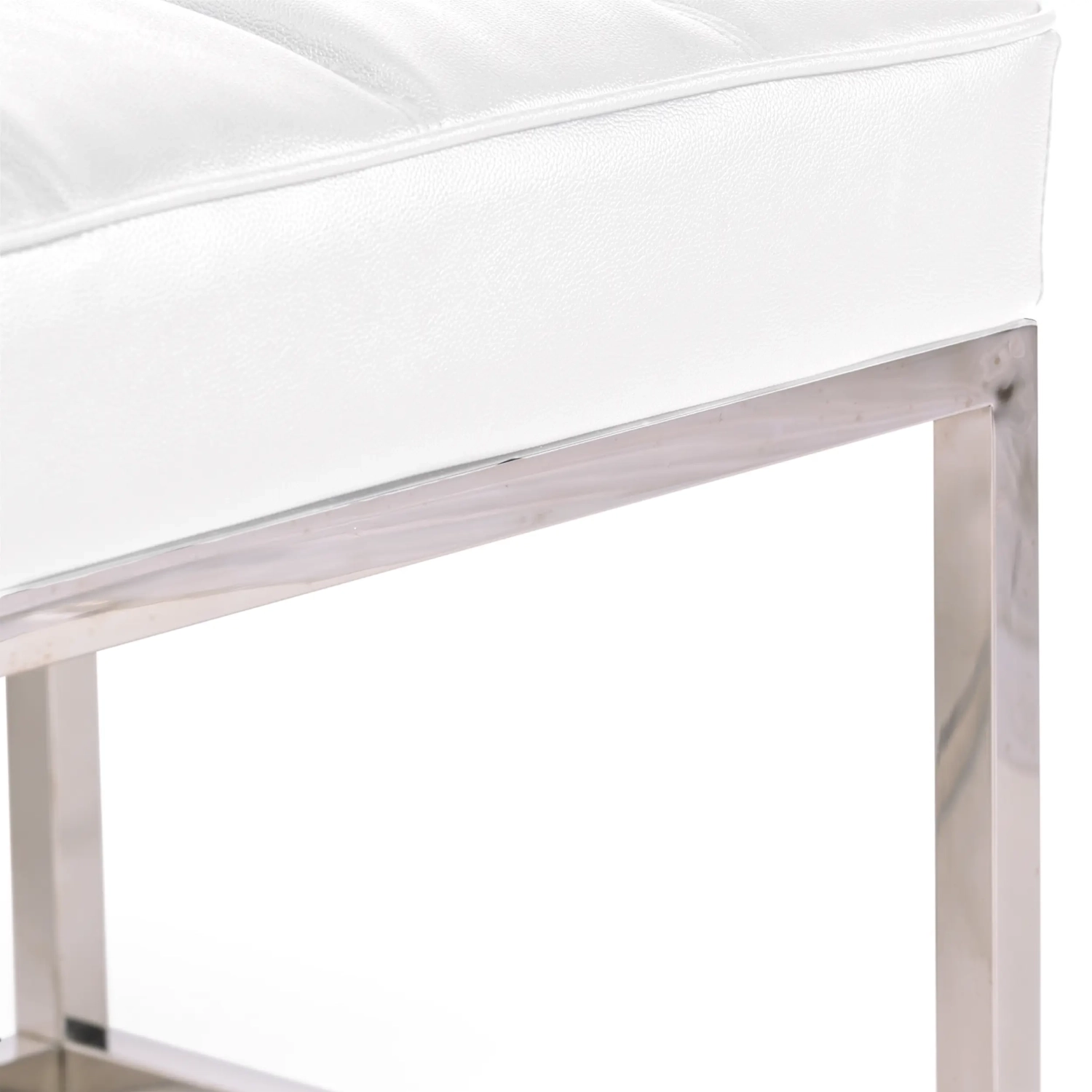 Praga Design Bench in Chrome-plated Steel and Leatherette | Modern Style