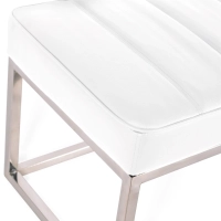 Praga designbänk i kromad stålplåt och konstläder | Modern stil