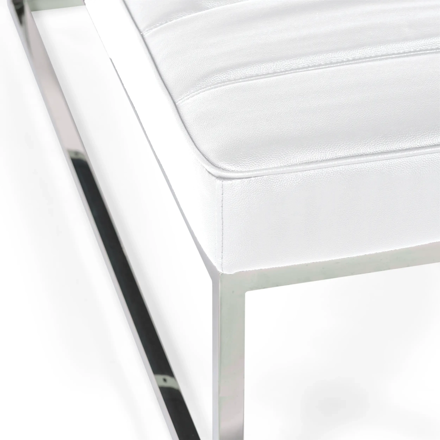 Designová lavice Praga z chromované oceli a koženky | Moderní styl