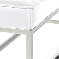 Panchina di design Praga in acciaio cromato e similpelle | Stile moderno
