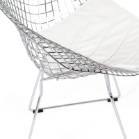 Replica Diamond Stuhl aus verchromtem Stahl und Kunstlederpolster - Bertoia Kollektion