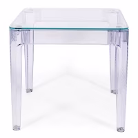 Ghost Square Dining Table 80 cm : Transparent Modern Design