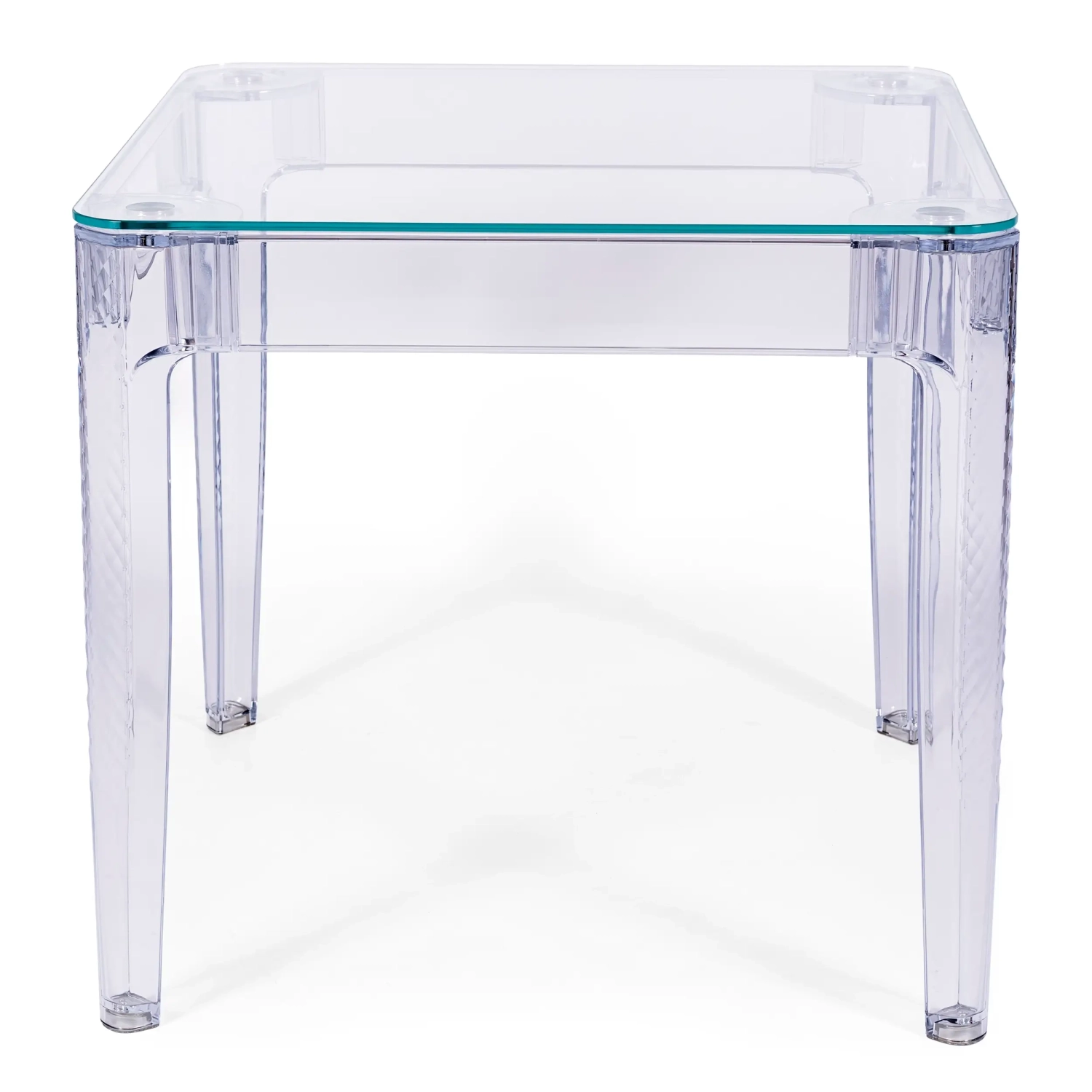 Čtvercový jídelní stůl Ghost 80 cm : transparentní moderní design