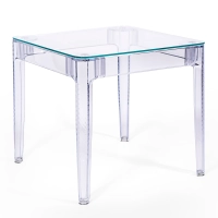Tavolo da pranzo quadrato Ghost da 80 cm: design trasparente e moderno