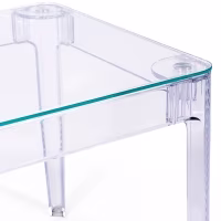 Ghost Square Dining Table 80 cm : Transparent Modern Design