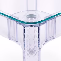 Ghost Square Dining Table 80 cm : Transparent Modern Design