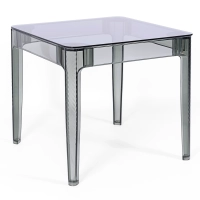 Čtvercový jídelní stůl Ghost 80 cm : transparentní moderní design