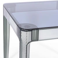 Čtvercový jídelní stůl Ghost 80 cm : transparentní moderní design