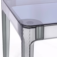 Ghost Square Dining Table 80 cm : Transparent Modern Design