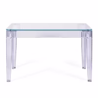 Ghost Table à manger rectangulaire 120x80 cm | Transparent et design moderne