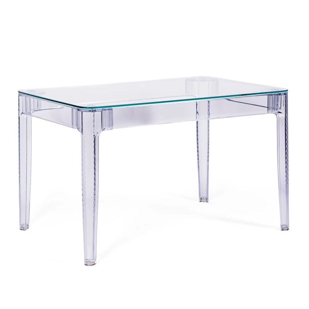 Ghost Table à manger rectangulaire 120x80 cm | Transparent et design moderne