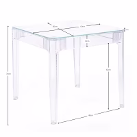 Ghost Square Table 60x60 cm | Transparent et design minimaliste