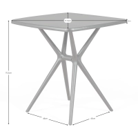 Puutarhapöytä Moises 72 cm | Moderni, kevyt ja kestävä | Sisällä ja ulkona