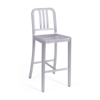 Tamborete Navi Army 66 cm em alumínio | Design industrial elegante