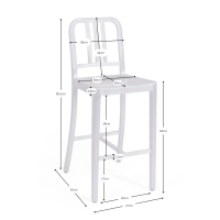 Barstol Navi Army 66 cm i aluminium | Stilren industridesign
