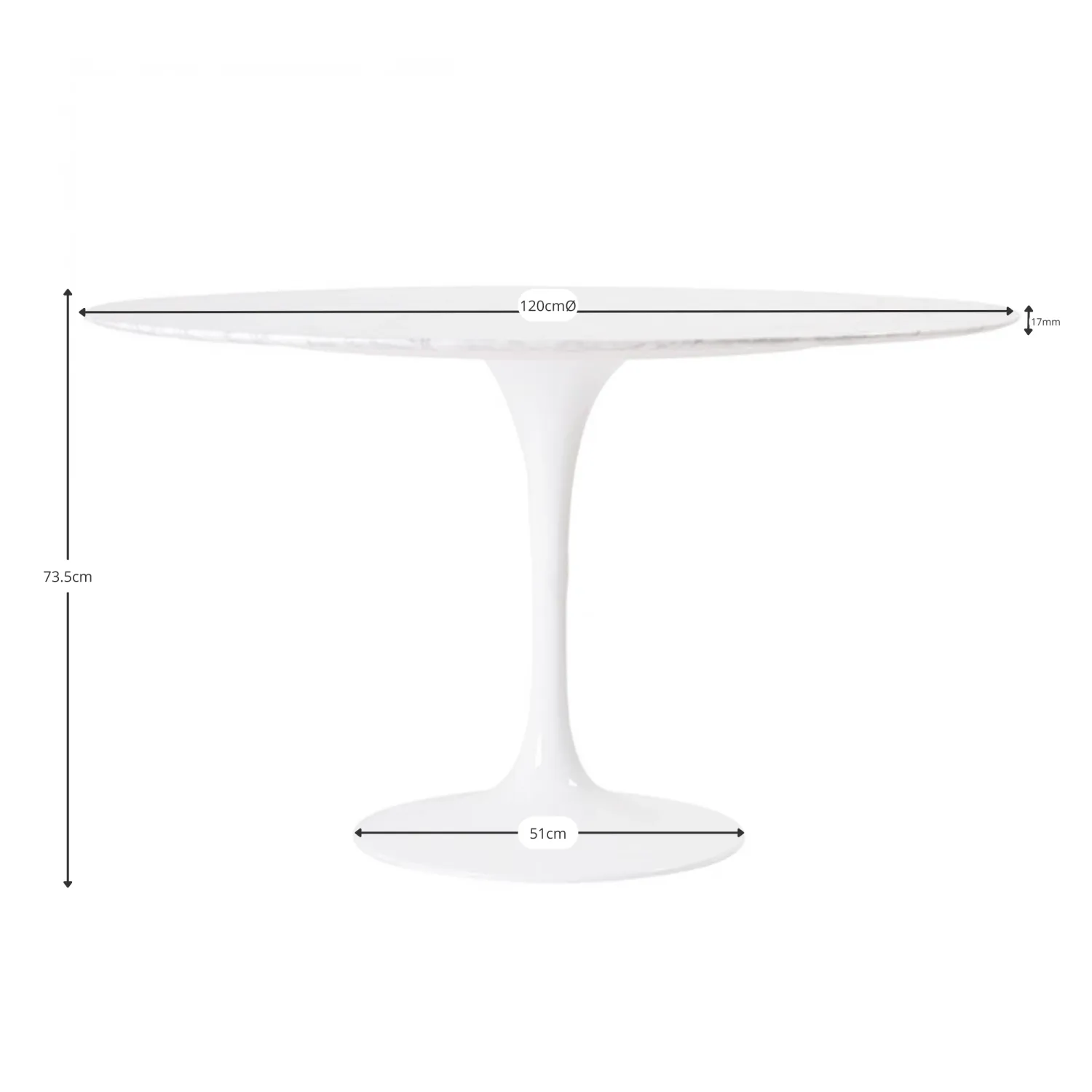 Inspiration Table Design Tulip 120Ø Marbre Carrare - Meubles Concept