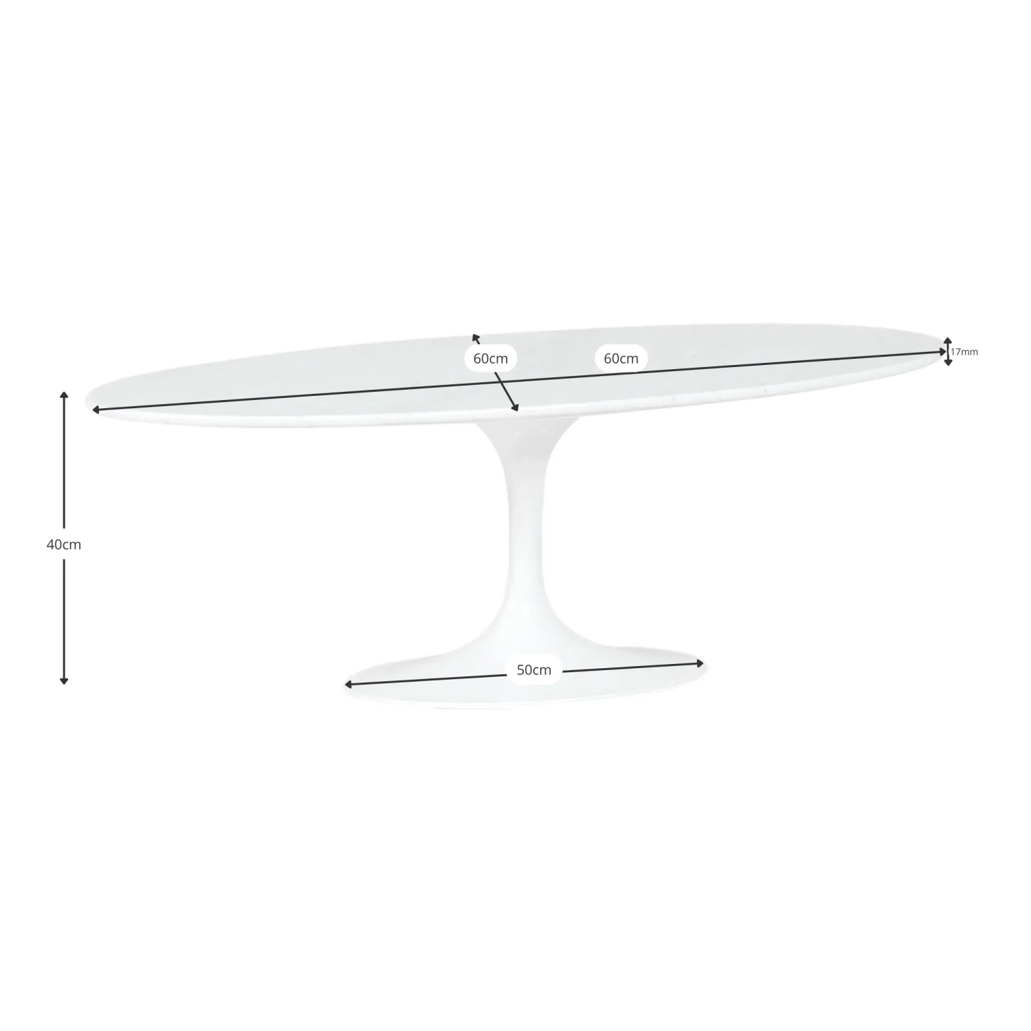 Inspirazione Tavolino Tulip in Marmo di Carrara - Mobilie Design